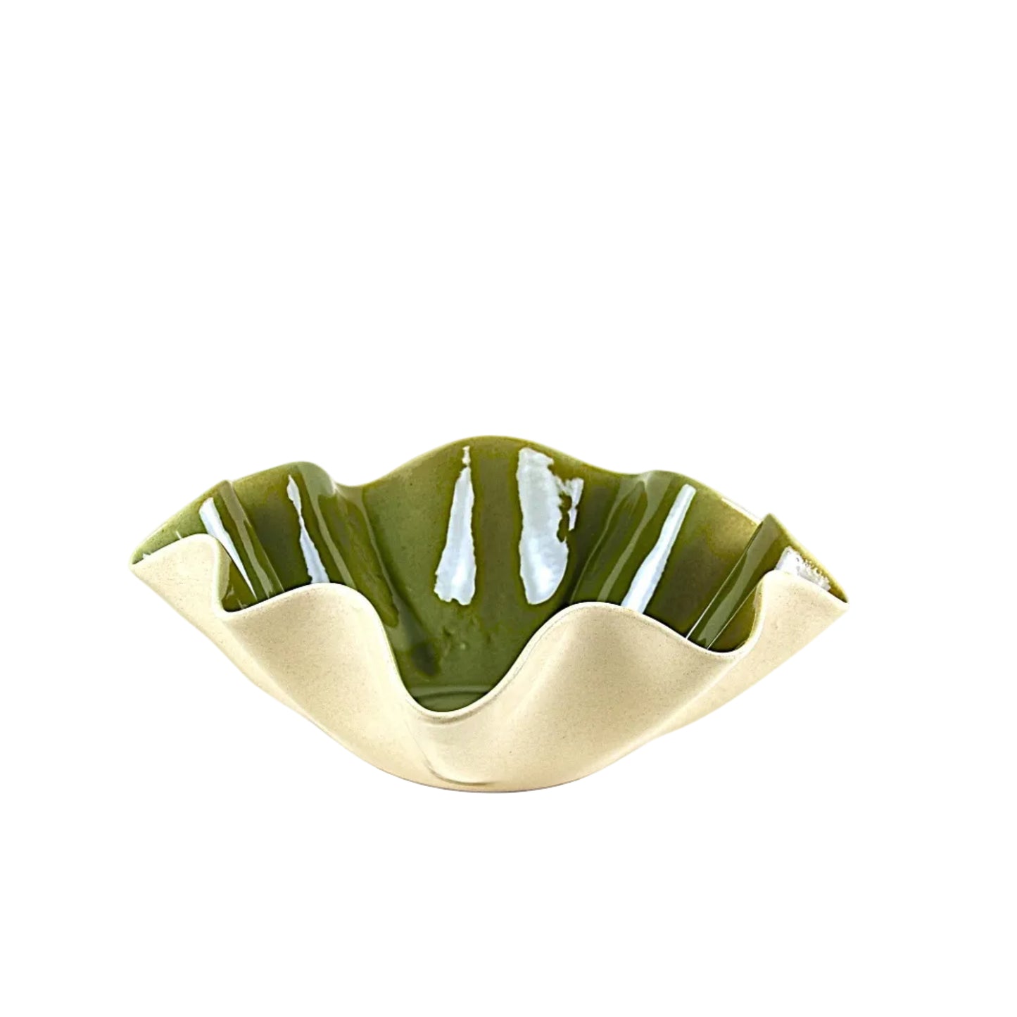 taça concha em grés feita à mão em Portugal e assinada